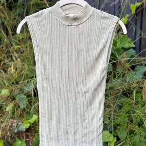 All:Row Green Sleeveless Blouse in Sage, M.